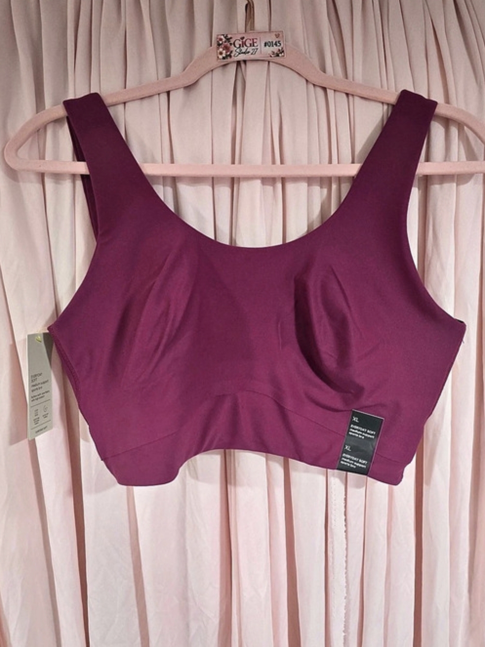 All In Motion Everyday Soft Medium Support Sports Bra Pink XL NWT